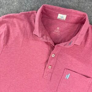 Johnnie O HANGIN OUT Mens Polo Shirt Large Pink Heather Short Sleeve Cotton